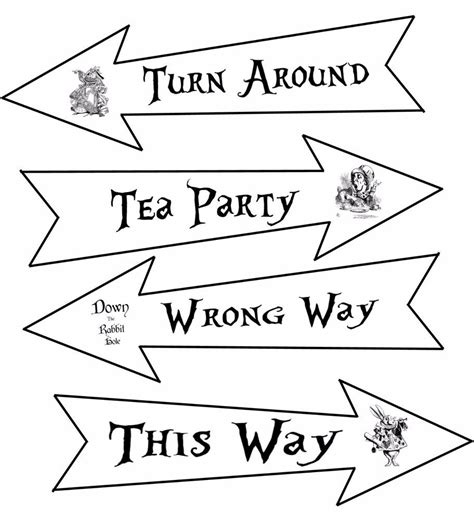 Alice In Wonderland Arrows Printable